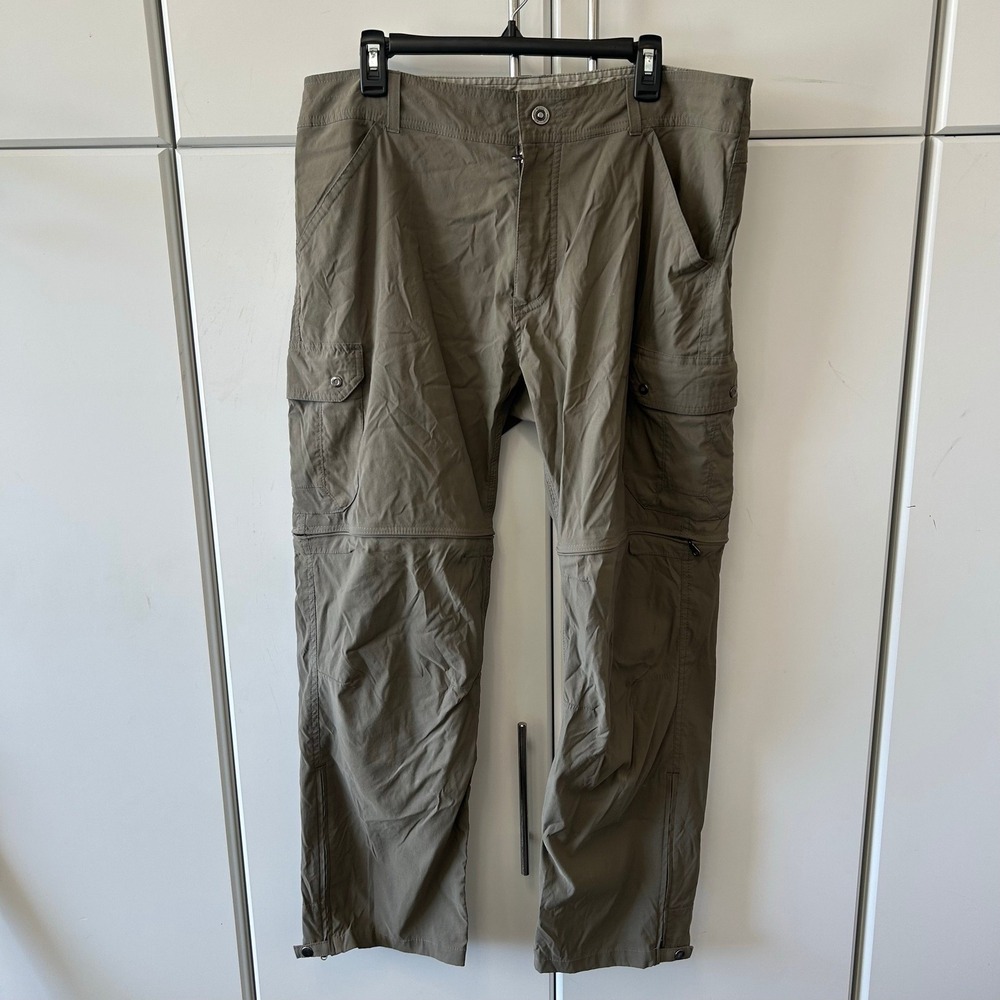 Kuhl Renegade Cargo Pants Mens 38x30 Olive Green Stealth Zip Hiking Trousers